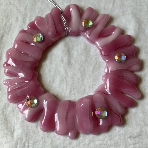 Ornament: Unbranded Christmas Pink Glass Ornament with faux gems - Picture 11 of 16